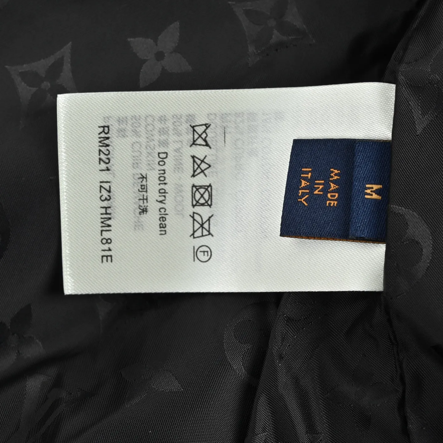 Louis Vuitton/Louis Vuitton 24Fw leather sherpa stand collar jacket (Black)